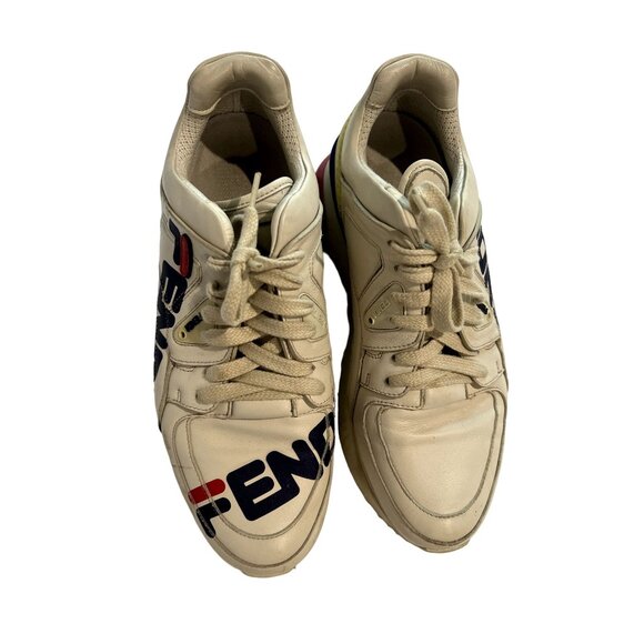 Fendi Shoes - Fendi Mania Sneakers in Cream